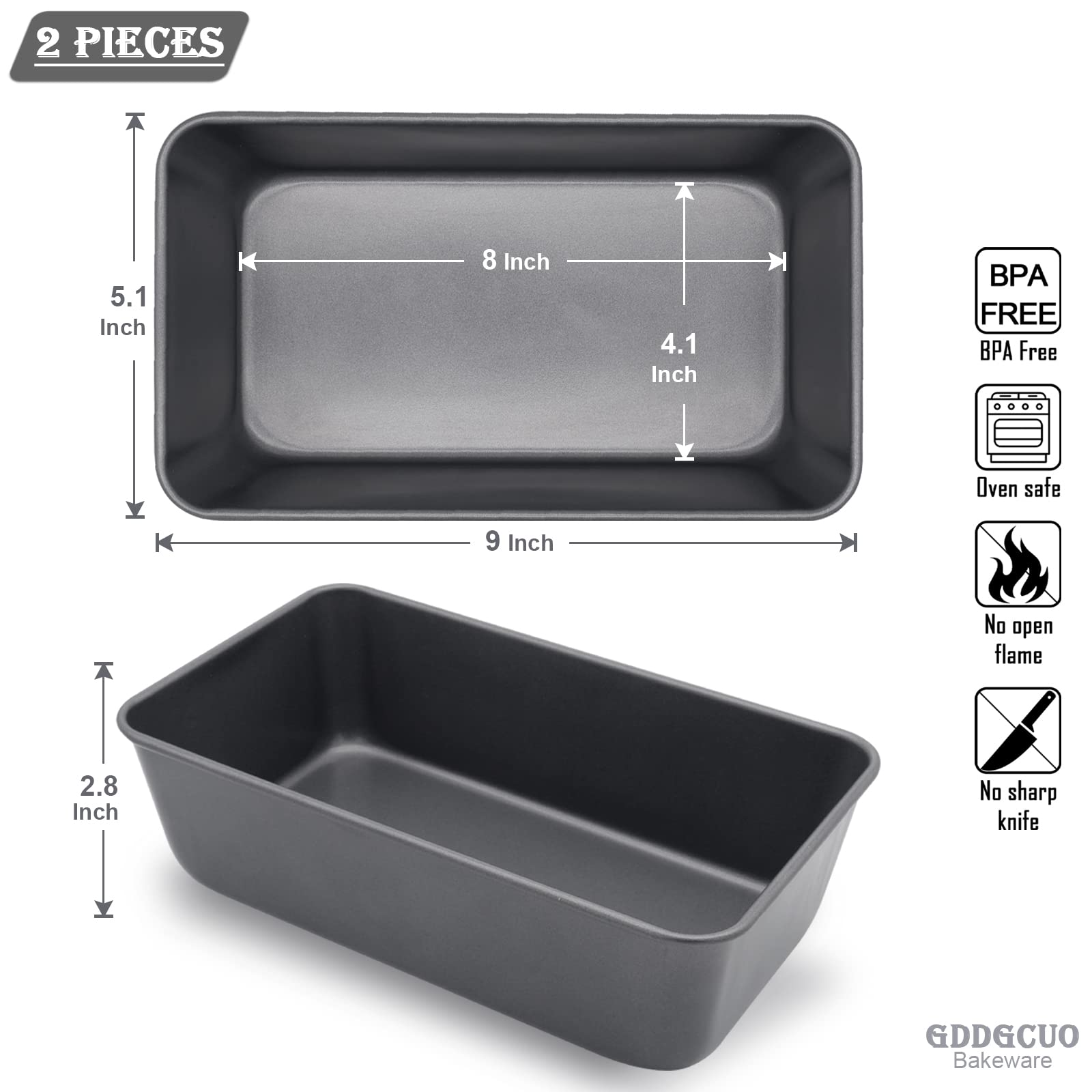 Molde Para Pan De Acero Al Carbón Con Rejilla Desmontable - 24x14x6.5 Cm - Antiadherente, Para Hornear Pan, Pasteles, Carne