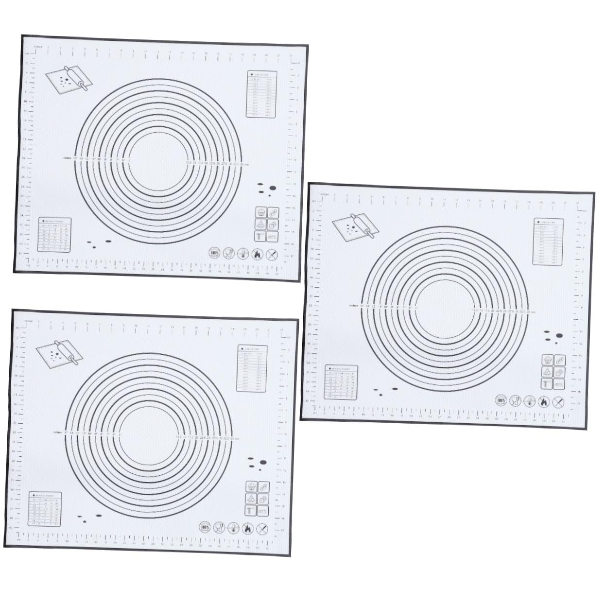 Cabilock 3 Piezas Estera De Silicona Para Hornear Estera Para Hacer Pan Estera Para Hornear Extra Gruesa Tabla Para Amasar Pan Almohadilla Antideslizante Para Pasteles Almohadilla Para