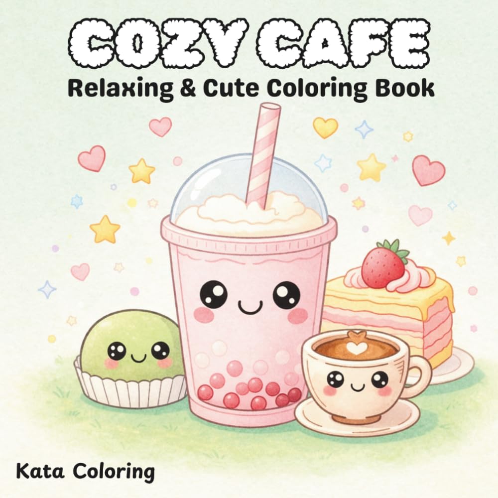 Cozy Cafe: Relaxing & Cute Coloring Book