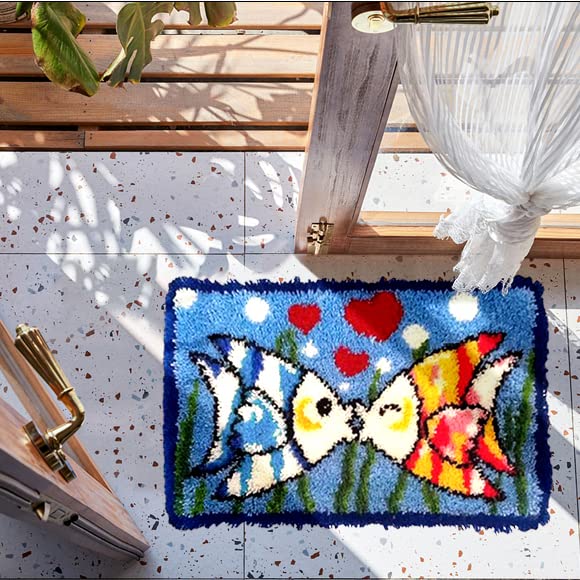 Kit Tapis Au Point Crochet ROCKY&CHAO - Panda 43x43cm - Pour Débutants, Loisir Créatif