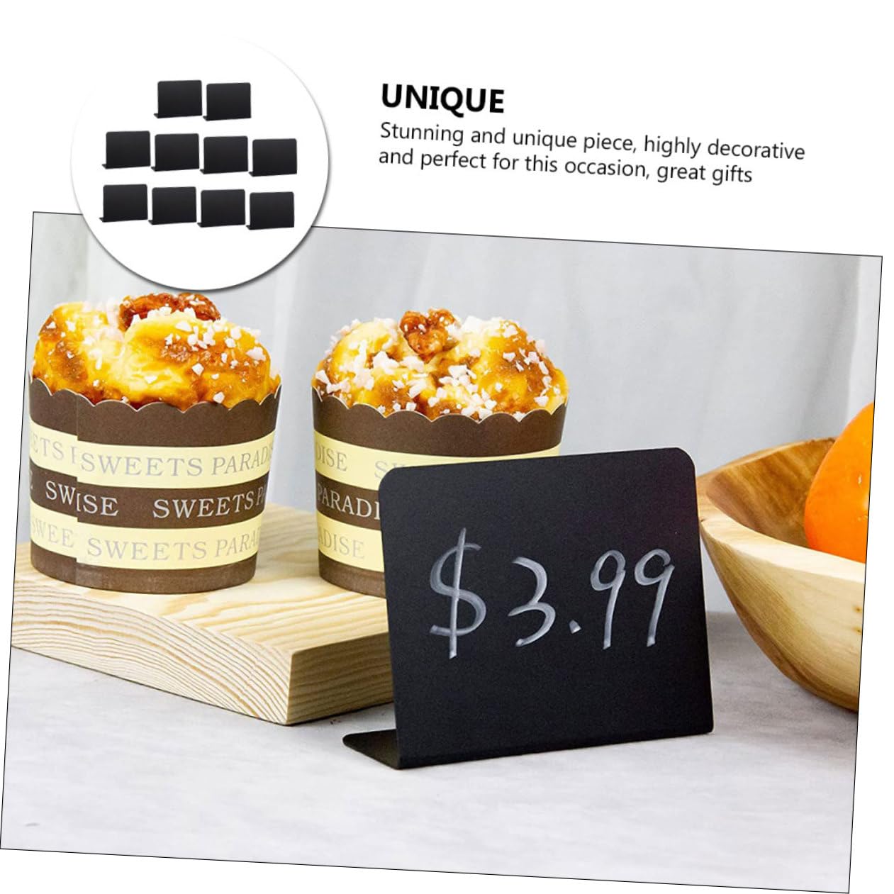 OSALADI 4 Set Mini Lavagne Decorative Per Buffet E Eventi Cartellini Per Matrimoni E Ristoranti Piccole Lavagnette Cancellabili Per Messaggi E Decorazioni 10 Pezzi*4