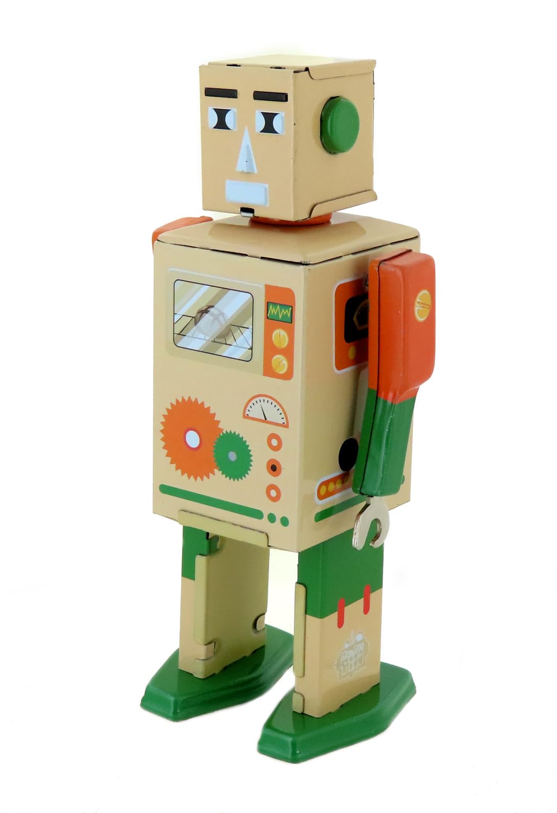 Giocattolo Meccanico di Metallo - Robot Meccanico Baker Bot di Latta cromolitografata - Oggetto da Collezione Vintage per Soli Adulti