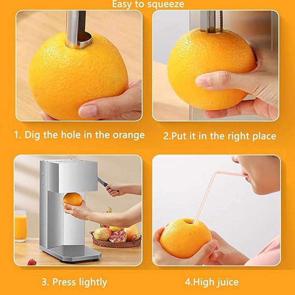 Estrattore di succo di agrumi commerciale, frullatore elettrico for succhi freschi, spremiagrumi e frantoio in acciaio inossidabile, spremitura rapida in 3 secondi, for arancia, limone, lime, pompelmo