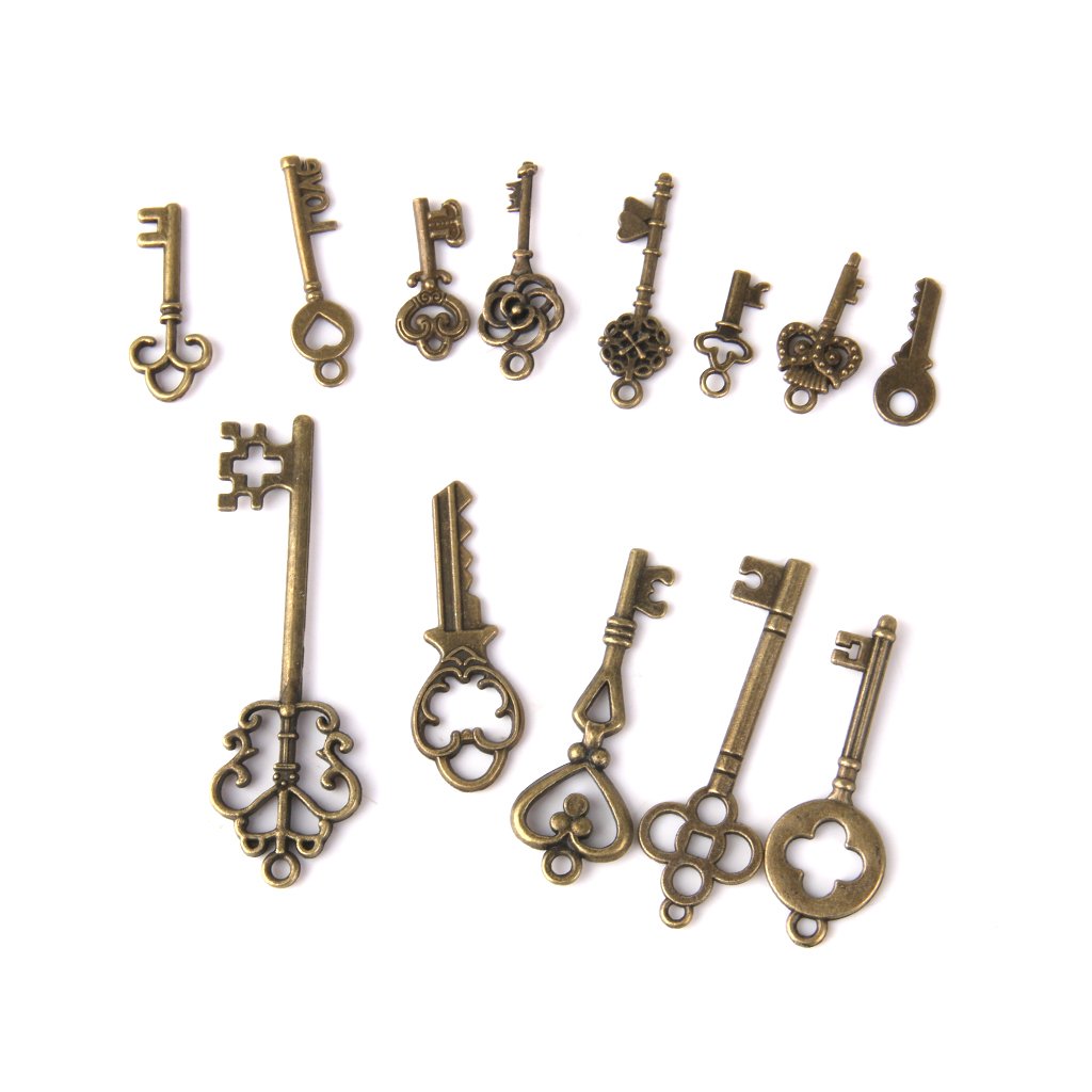 Generic 13pcs Antique Bronze Key Pendant Necklace Findings Charm Pendants (B01CU9FT40) Amazon Price History, Amazon Price Tracker