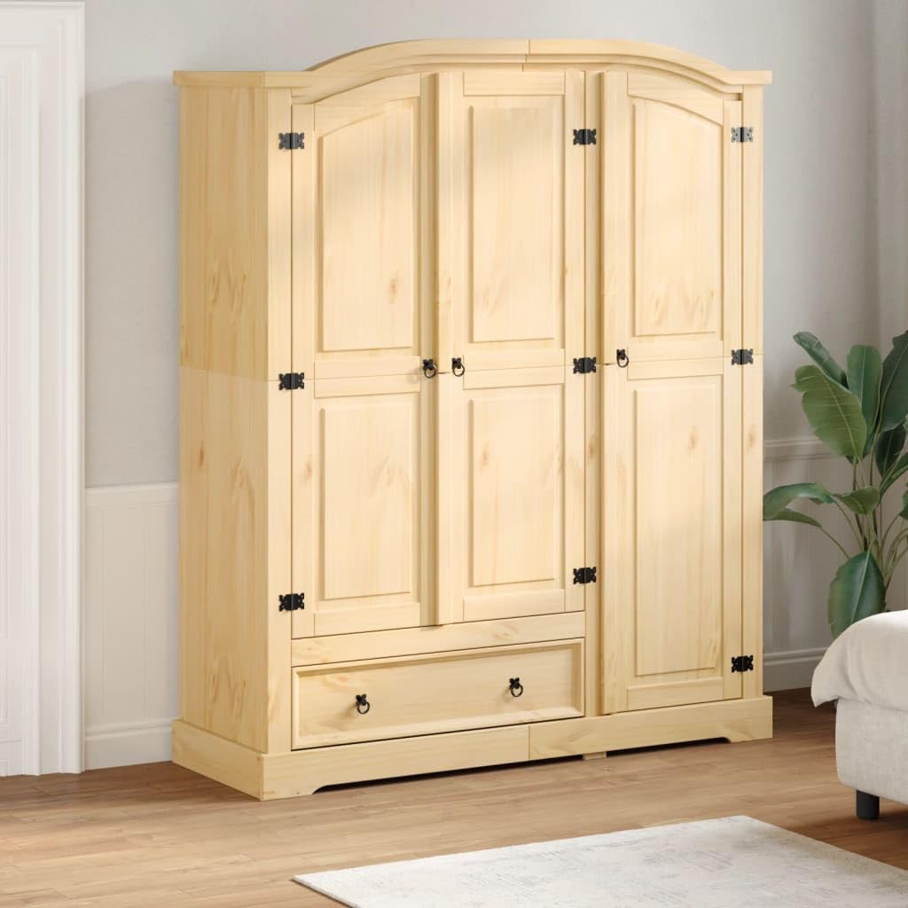 Armario Corona Madera Maciza de Pino 151,5x52x186 cm, Muebel Recibidor, Aparador Entrada, Muebles Salón, Mueble De Almacenamiento - 4012160
