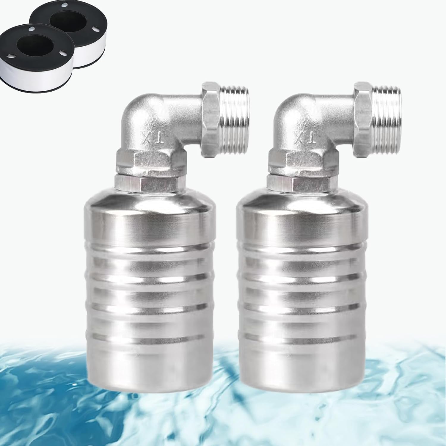 HYCAFE 2Pcs 304 Stainless Steel Fully Automatic Water Level