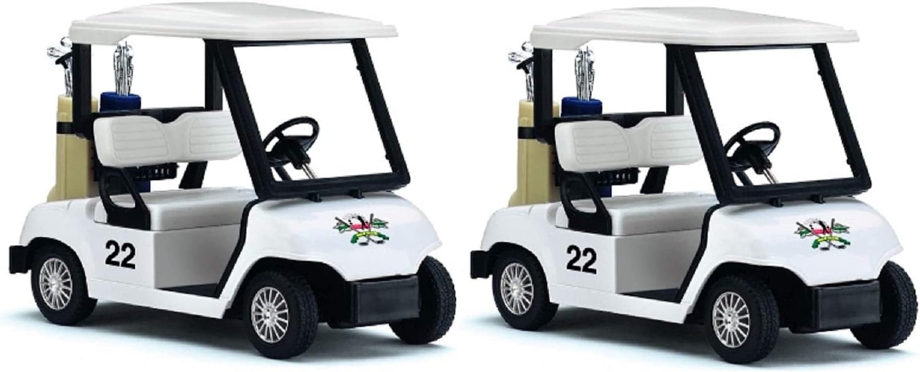 Golf Cart 4½" Die Cast Metal Model Pullback Action Toy (White 2Set)