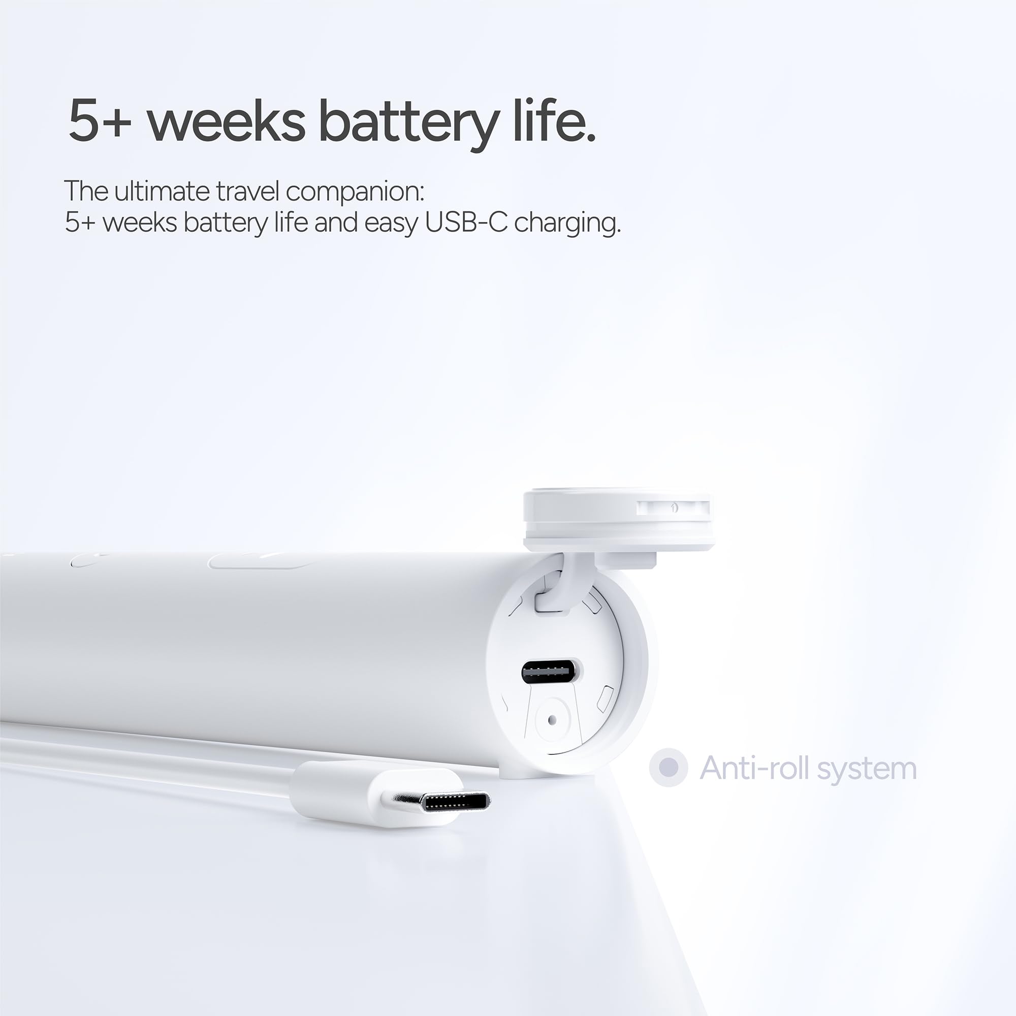 Ordo Lite Sonic Spazzolino da denti elettrico con 35.000 impulsi al min, doppia modalità, batteria oltre 5 settimane, timer intelligente, impermeabile, USB C, neve