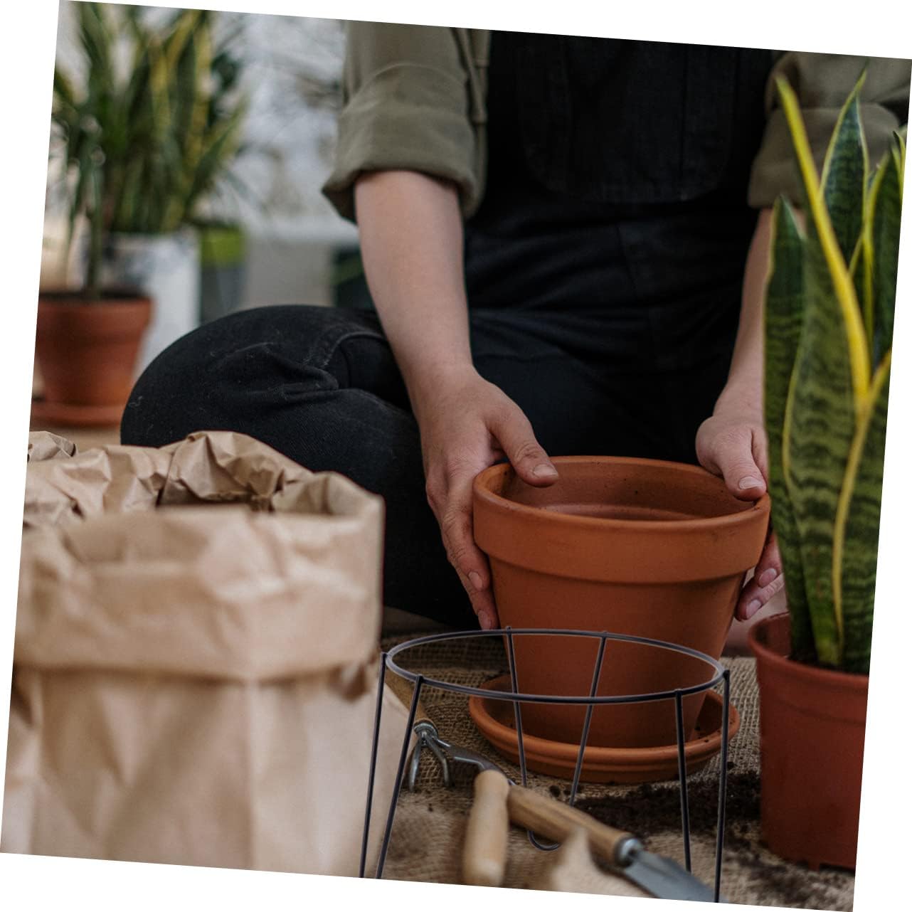 Tiered Plant Stand Indoor Flower Shelf Black Corner Plant Stands for Home Decor