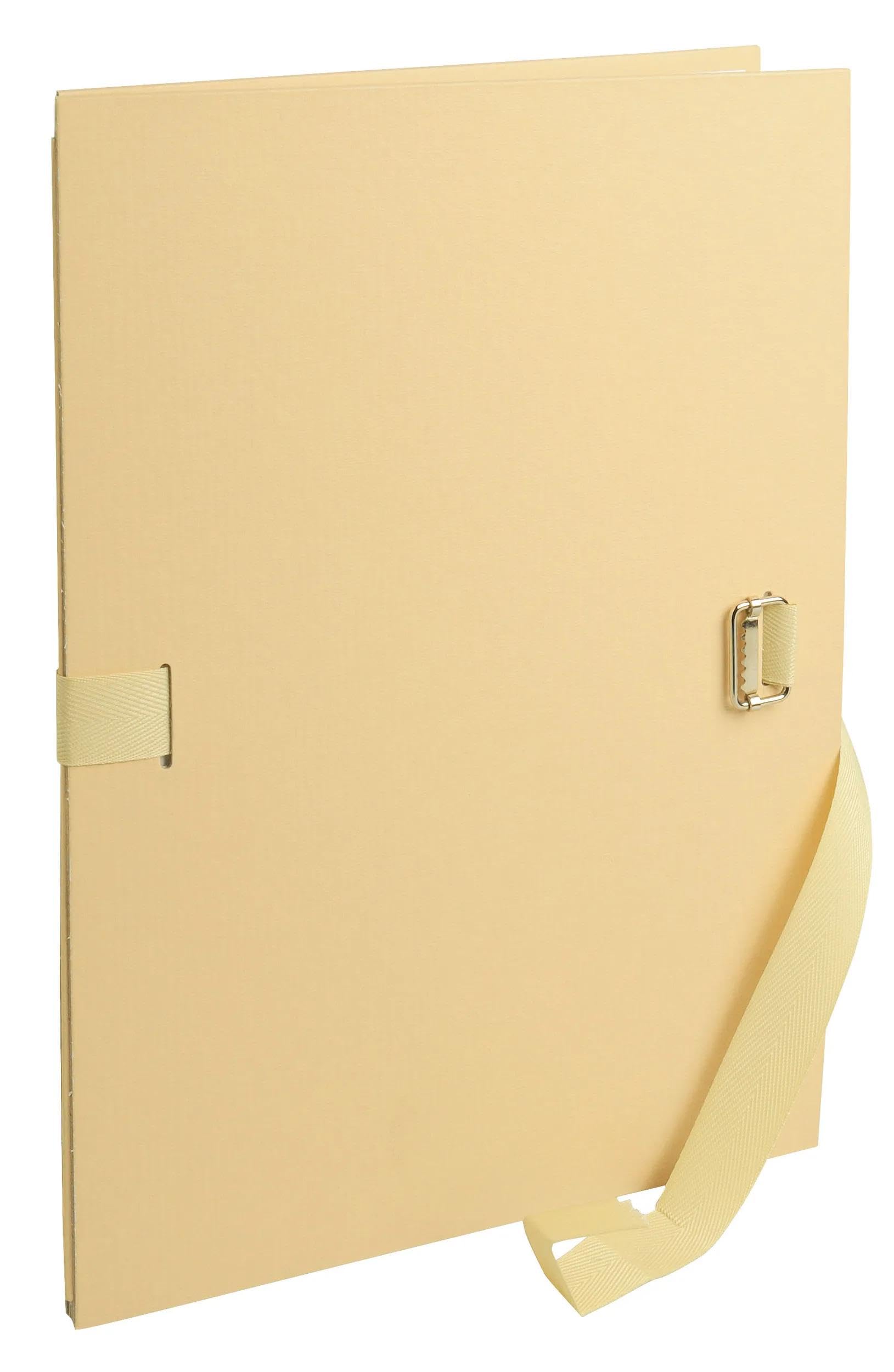 Exacompta - Réf. 320E - Carton de 10 chemises à dos extensible en papier toilé couleur - dos extensible jusqu'à 16 cm - fermeture par sangle - dimensions 26 x 36 cm - pour folio - couleur mastic
