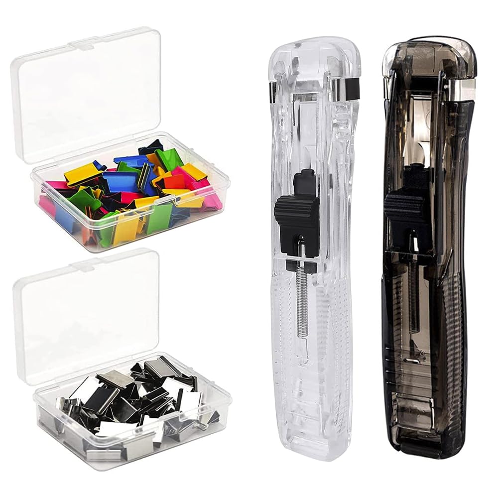 Ysruanh 2 PCS Clam Clip Dispenser with 100 Reusable Refill Push Clips