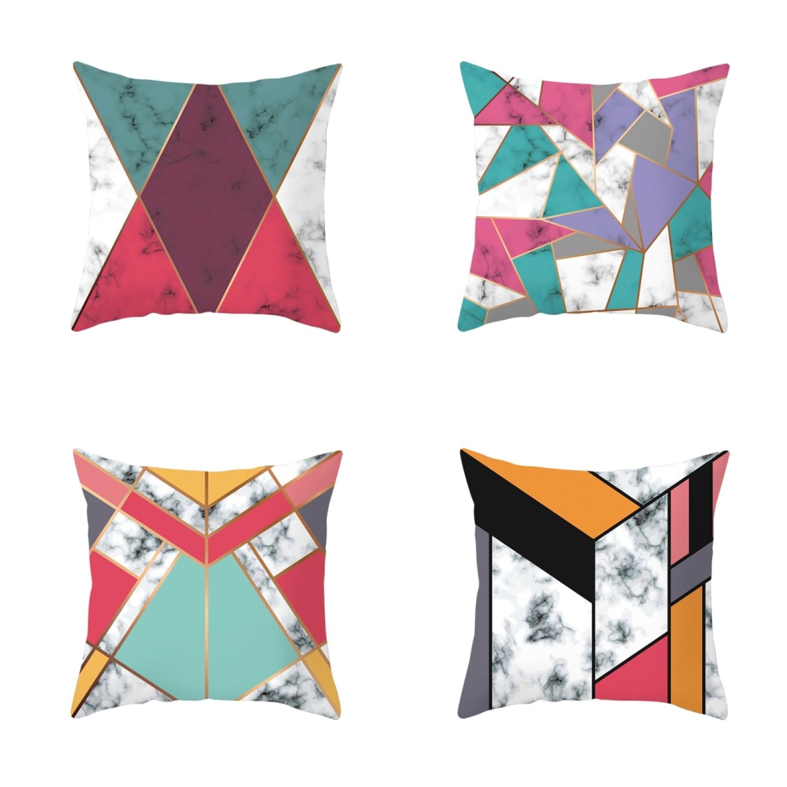 Cushion Covers Orange Black Grey Pillow Cases 4 Pack Sofa Cushions 40x40cm