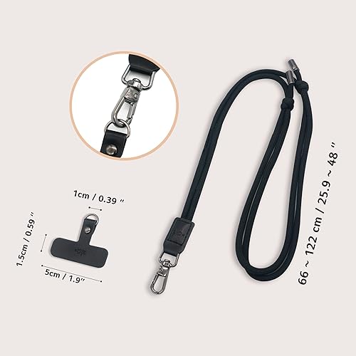 Miniatura 8 de Correa cruzada y cuello para teléfono  1 correa para el cuello personalizable, 1 pestaña extraíble de piel sintética para teléfono celular, soporte