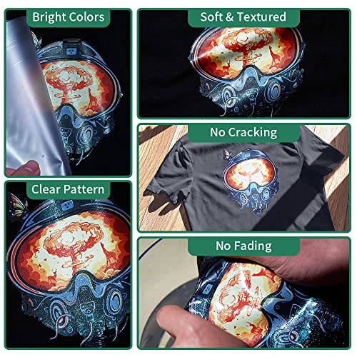 Holographic Dtf Transfer Film A4 Printable Matte Iron-On Heat Transfer Paper For Dark Light Fabric (8.4" X 11.7", 20 Sheets) #TOP2