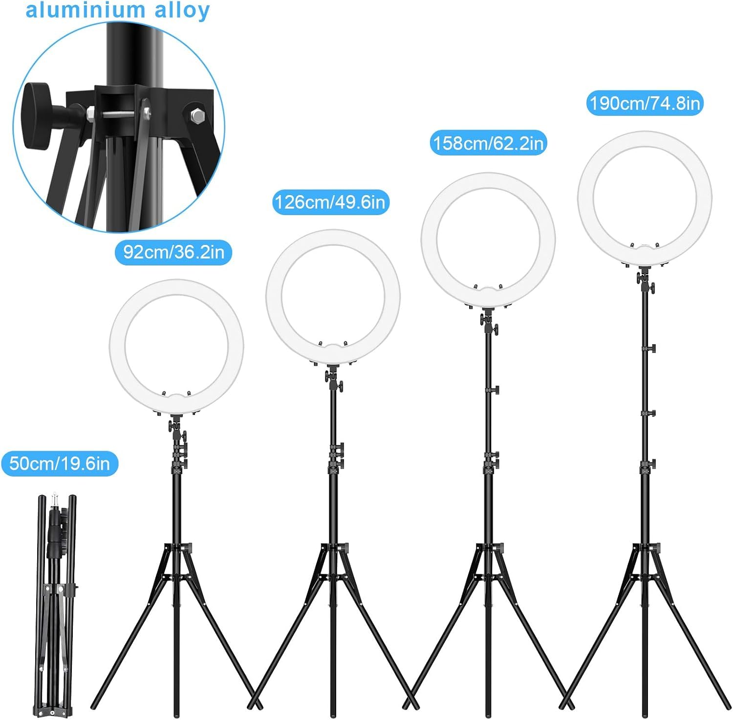 48.3 cm Ringlicht mit Ständer & Telefonhalter - 55W 5500K Professionelles Ringlicht für Tattoo Lash Extension Barber Makeup Artist Studio Video Fotografie Beleuchtung