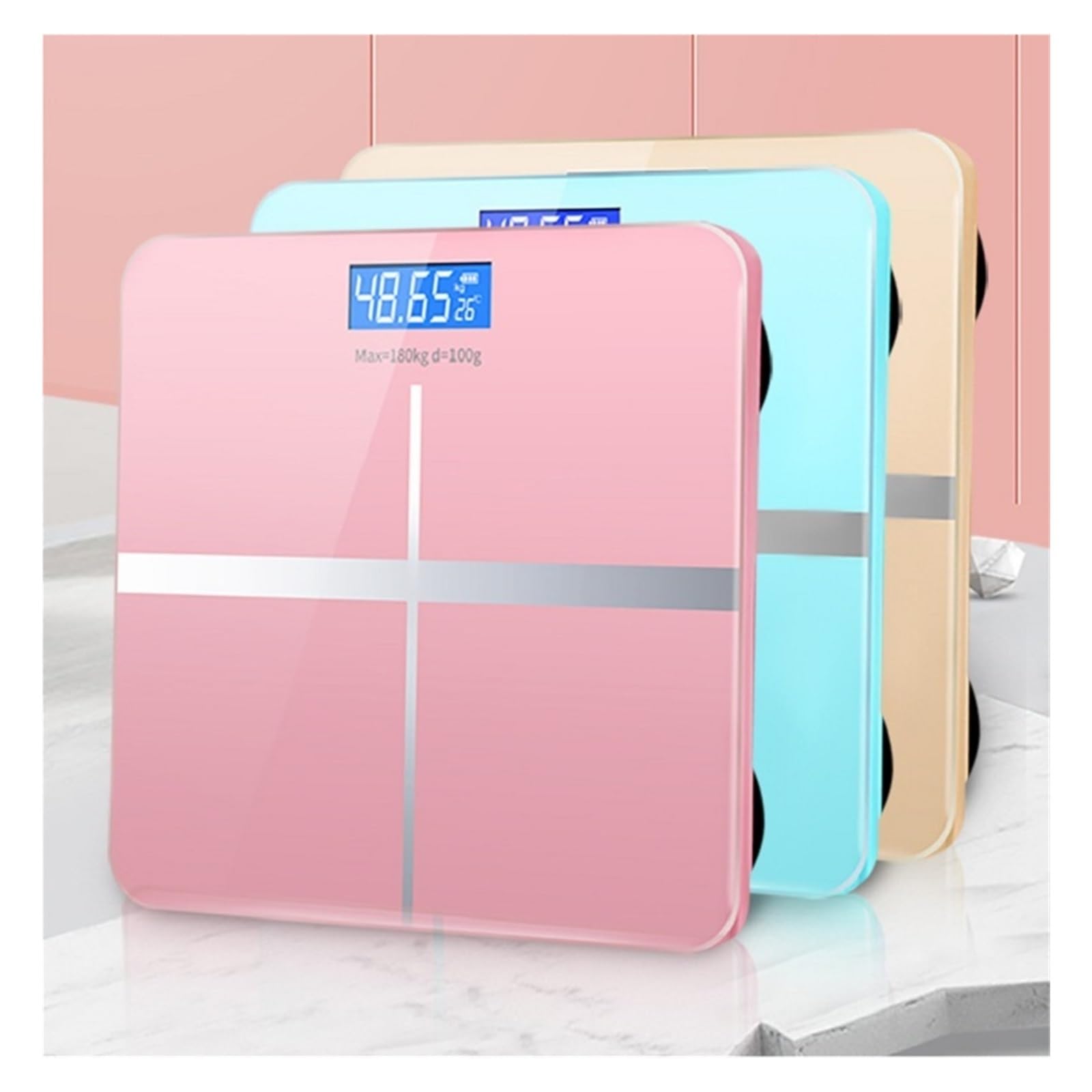 Bilancia Digitale Wireless Intelligente In Vetro For Il Grasso Corporeo Elettronica Da Bagno Con Display A LED For Ricarica USB Preciso E Facile Da Leggere(White weight scale)
