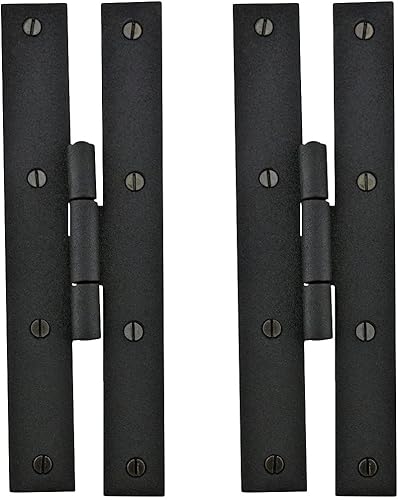 Miniatura 10 de Renovators Supply Manufacturing H - Bisagras de gabinete de cocina de hierro forjado negro de 7 pulgadas con tornillos