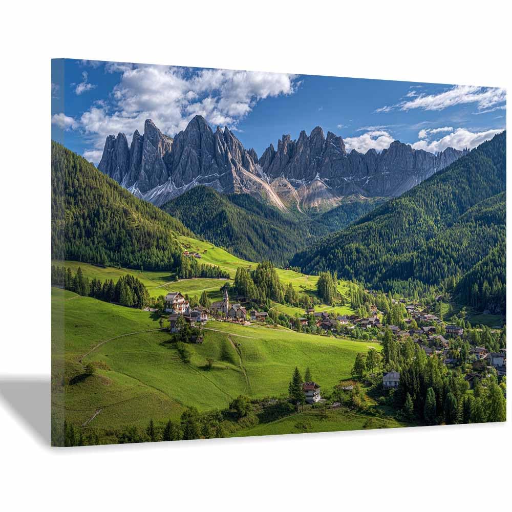 XENIOU landscape poster Dolomites Mountain Views artwork, wall decoration Living Room Bedroom Hallway Stairs Decoration(Multicolor)-70x100cm Framed