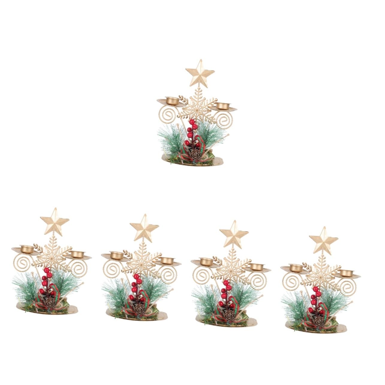 Ciieeo 5stücke Weihnachts Kerzenständer Für Home Dekoration Kerzenhalter Für Hochzeitsfeier Kreative Tischdeko Rustikale Innenraumgestaltung