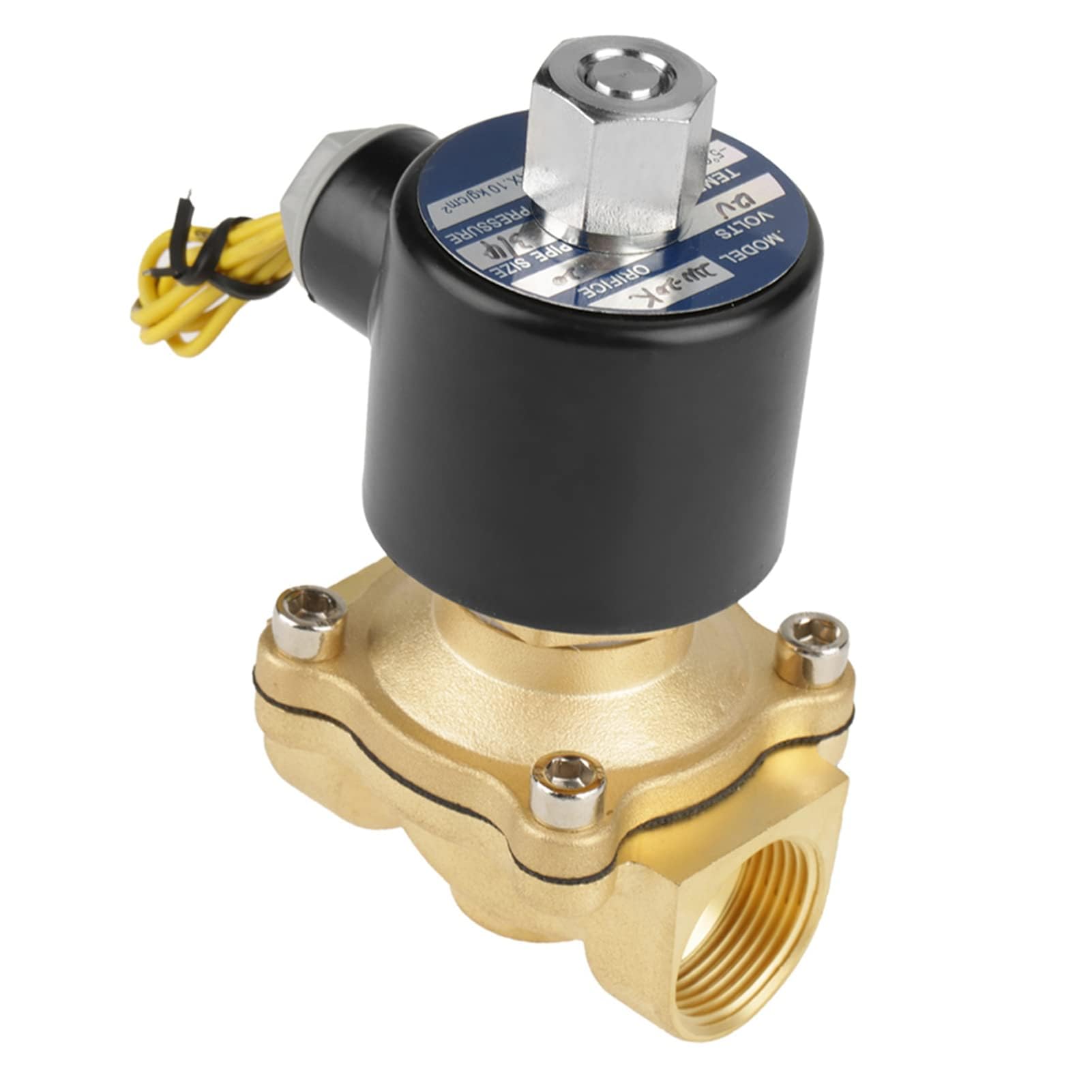 Elettrovalvola a Solenoide Ottone NO 3/4" DC 12V 0-1.0Mpa Normalmente Aperta Valvola Elettromagnetica Filettatura per Acqua Aria Gas