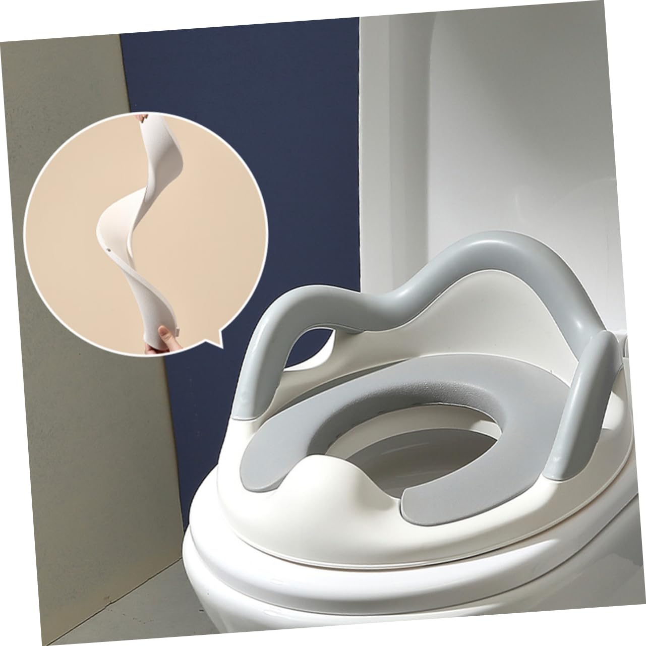 Asiento de Entrenamiento Baño para Niños Pequeños Blanco | Plástico Anti-slip, Uso Seguro, para Toddler y Niños, Formato Anillo Portátil