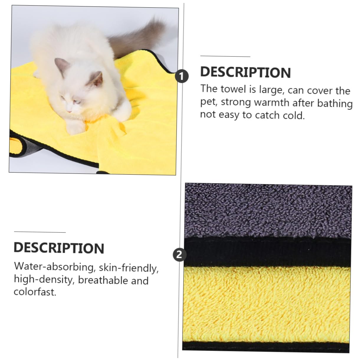 DOITOOL 1pc Pet Bathing Towel Dog Bath Towel for Pet Drying Bath Dry Towel Fast Drying Skin-Friendly Large Size
