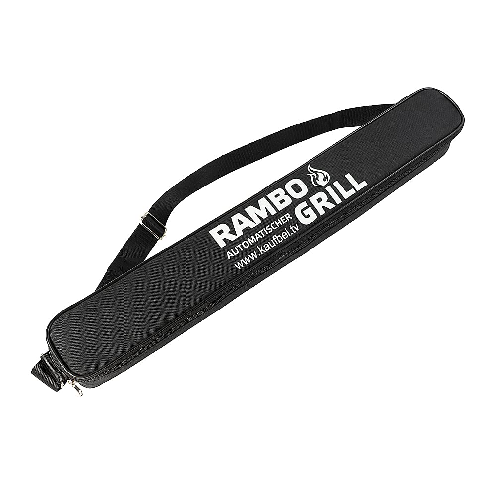 RAMBO Grillaufsatz mit Motor inkl. 12 Spieße + Powerbank, Drehspieße aus Edelstahl, Schaschlikgrill, Mangal