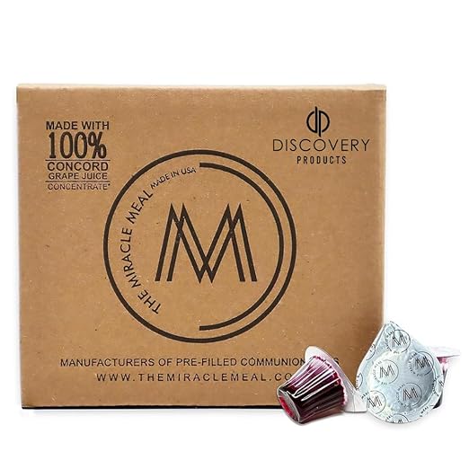 Pre-Filled Communion Cups with No Wafer Only Juice with 100% Concord Grape Juice - Box of 100