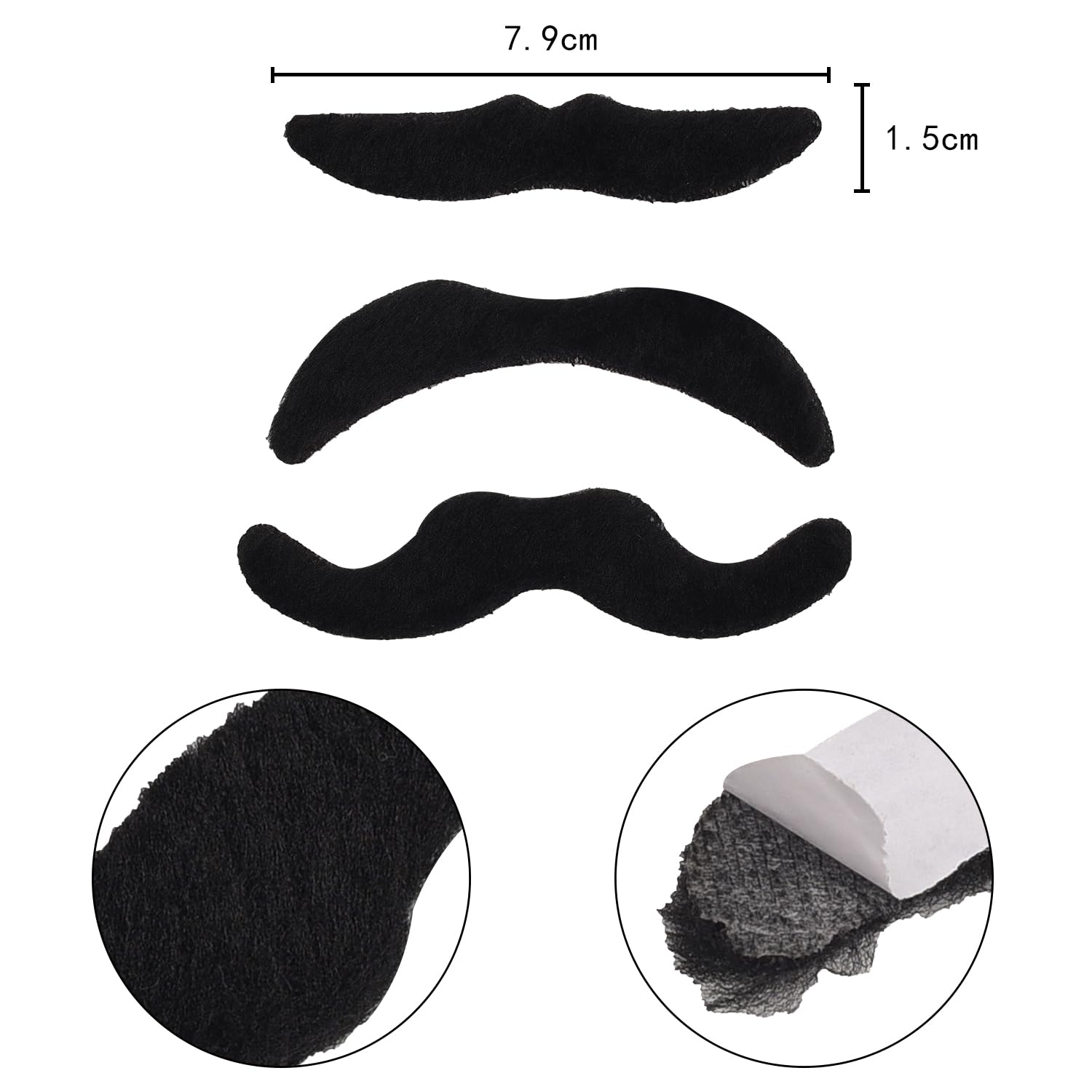 Bohue 7 Pieces Biker Costume Set Biker Hat with Chain Gothic Necklace Choker Sunglasses Punk Biker Gloves Fake Mustaches 1980s Gangster Biker Costume Accessories for Cosplay Masquerade - Image 3