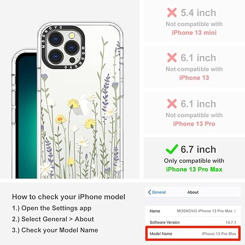 Miniatura 2 de MOSNOVO Buffertech - Funda para iPhone 13 Pro Max, Impacto de caída de 6.6 pies Anti despegar Funda protectora de TPU transparente a prueba de