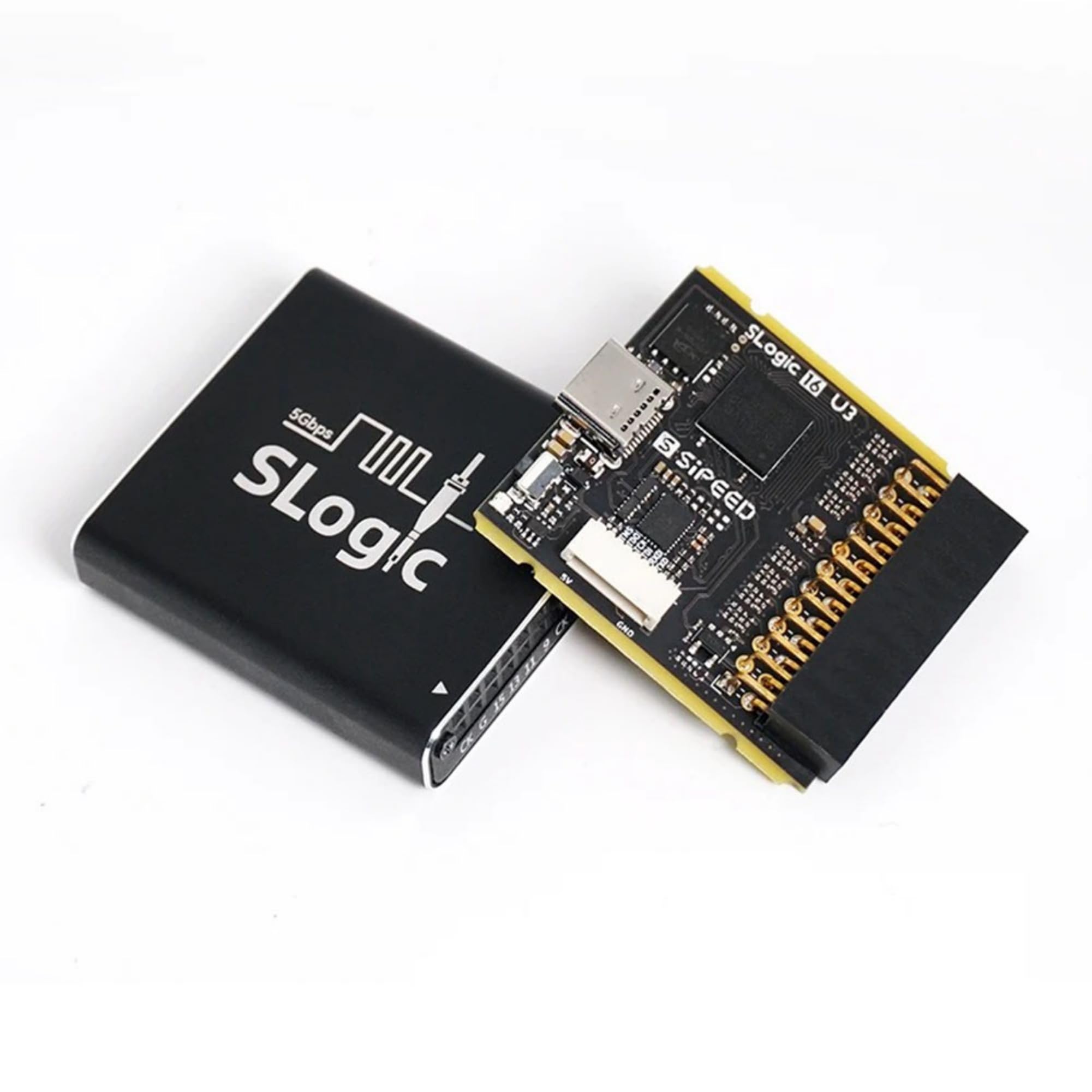Sipeed SLogic16U3 16-Kanal Logikanalysator, 800M Abtastrate, 5Gbps USB3 Super-Speed, Einstellbare Schwelle für Win MAC Linux mit Anschlusskabel (Advanced Package)