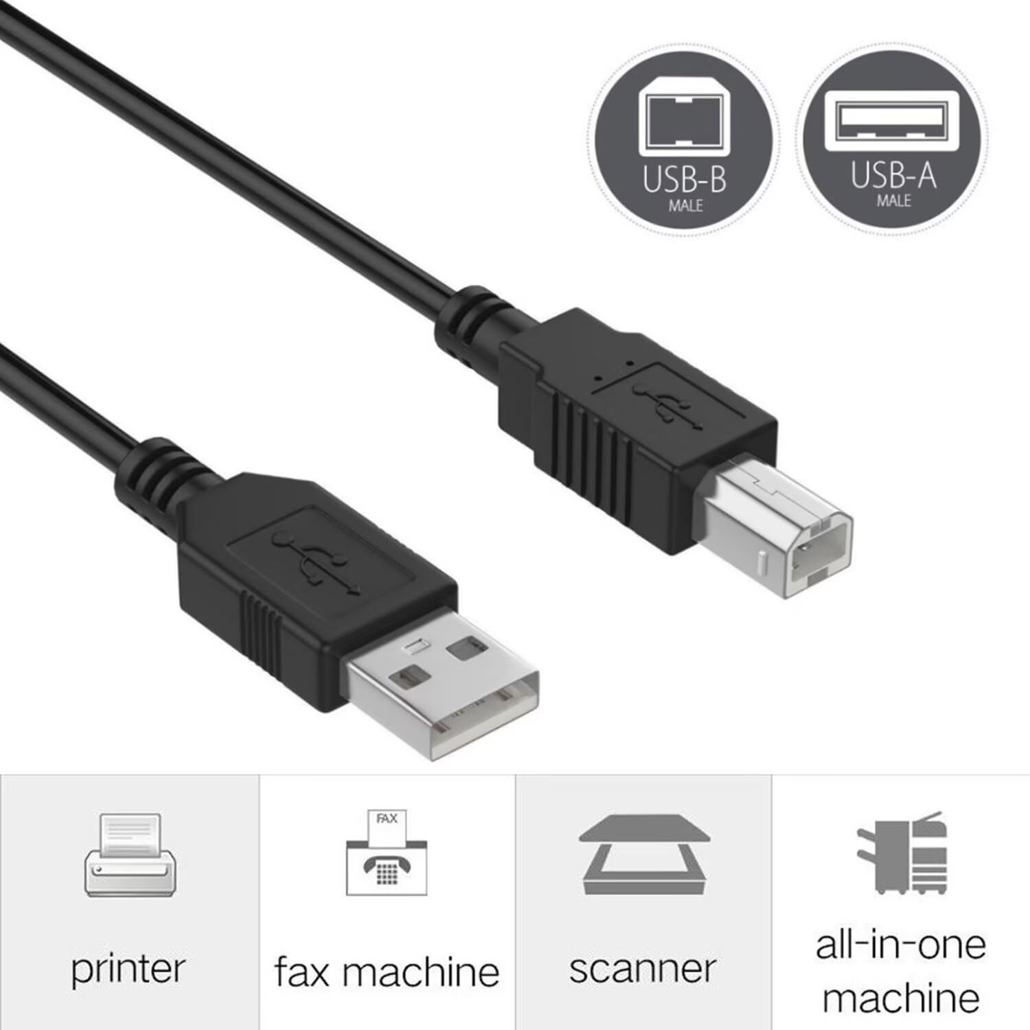 MDCGPower 6ft USB Cable Cord Compatible with M-Audio Avid Axiom 25 Key G2 V2 MIDI Laptop/Desktop PC Data Cord