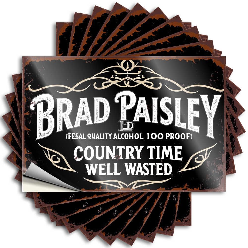 Sticker Window Fluffy Brad Paisley's Country Time: A Celebration of Wasted Moments for Narrow - Home Decor Easy Peel Removable(8X12CM)