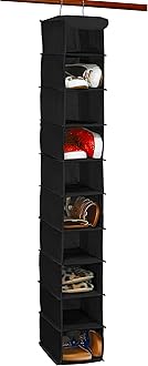 Simple Houseware 10 Shelves Closet Hanging Shoe Organizer, Black