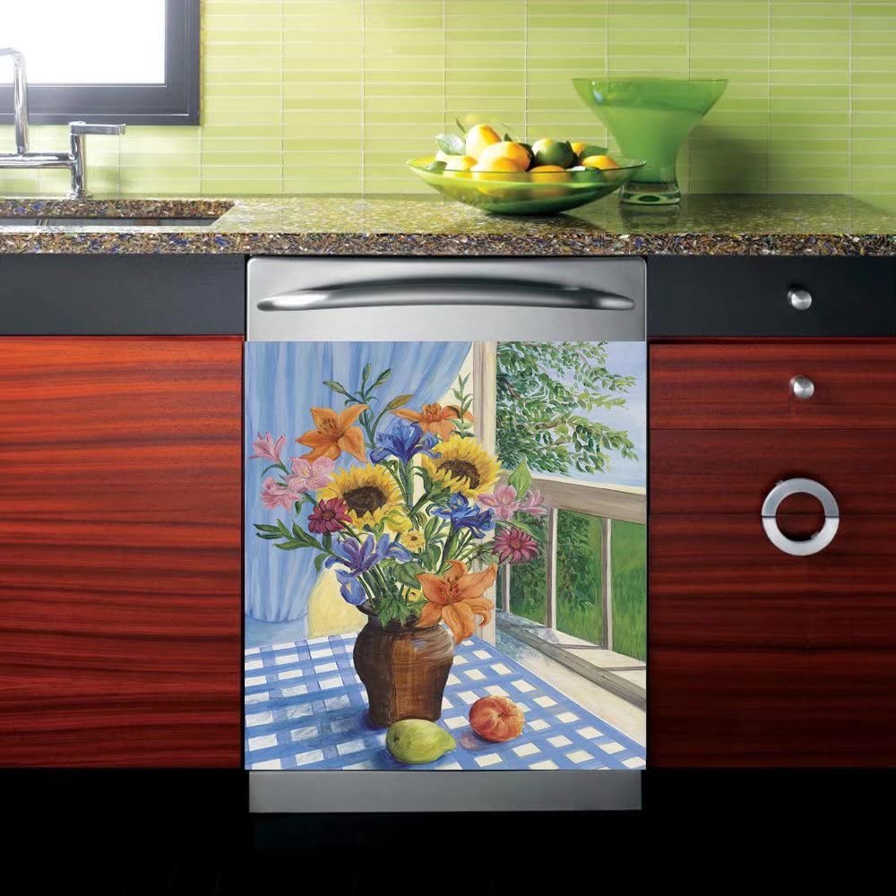 Wendbarer Geschirrspüler-Magnet Mit Blumenmotiv - Clean/Dirty Anzeige Für Die Küche