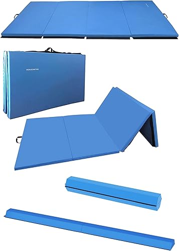 BalanceFrom Alfombrillas multiusos de 4 x 10 x 2 pulgadas, extra gruesas, de alta densidad, antidesgarros, para gimnasia, gimnasio, ejercicios