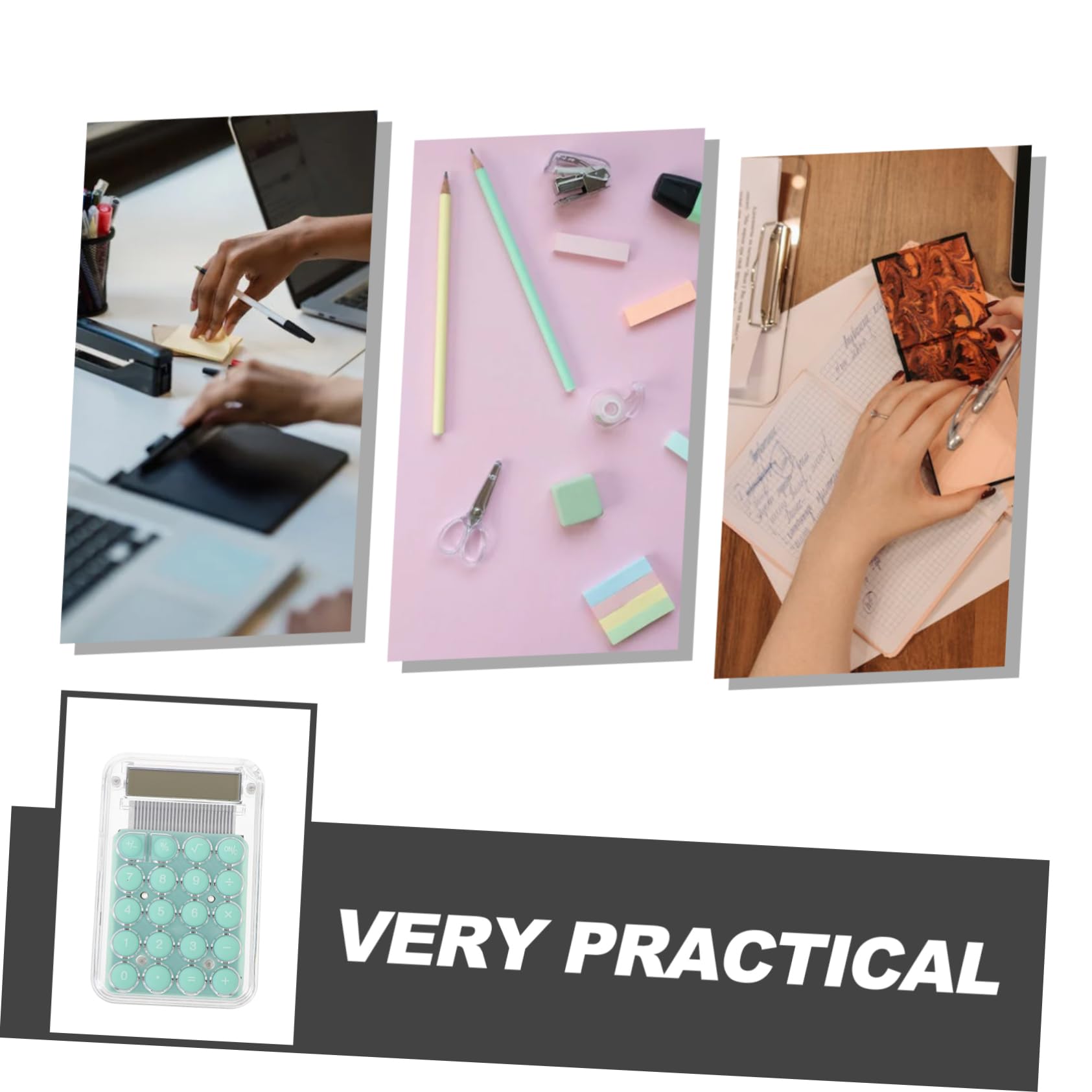 Mipcase Versatile Mini Calculator Small Handheld for Student School Office 8 Digital Display