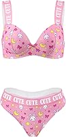 Vista 3 de Littleforbig Conjunto de ropa de dormir con correa para dormir Cami Top y tanga Bralette Set - Usagi Sporty