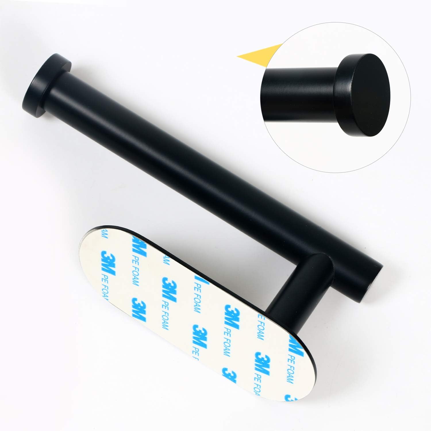 HouseAid Self Adhesive Toilet Paper Holder for Bathroom, No Drilling Stainless Steel Toilet Roll Holder, Matte Black