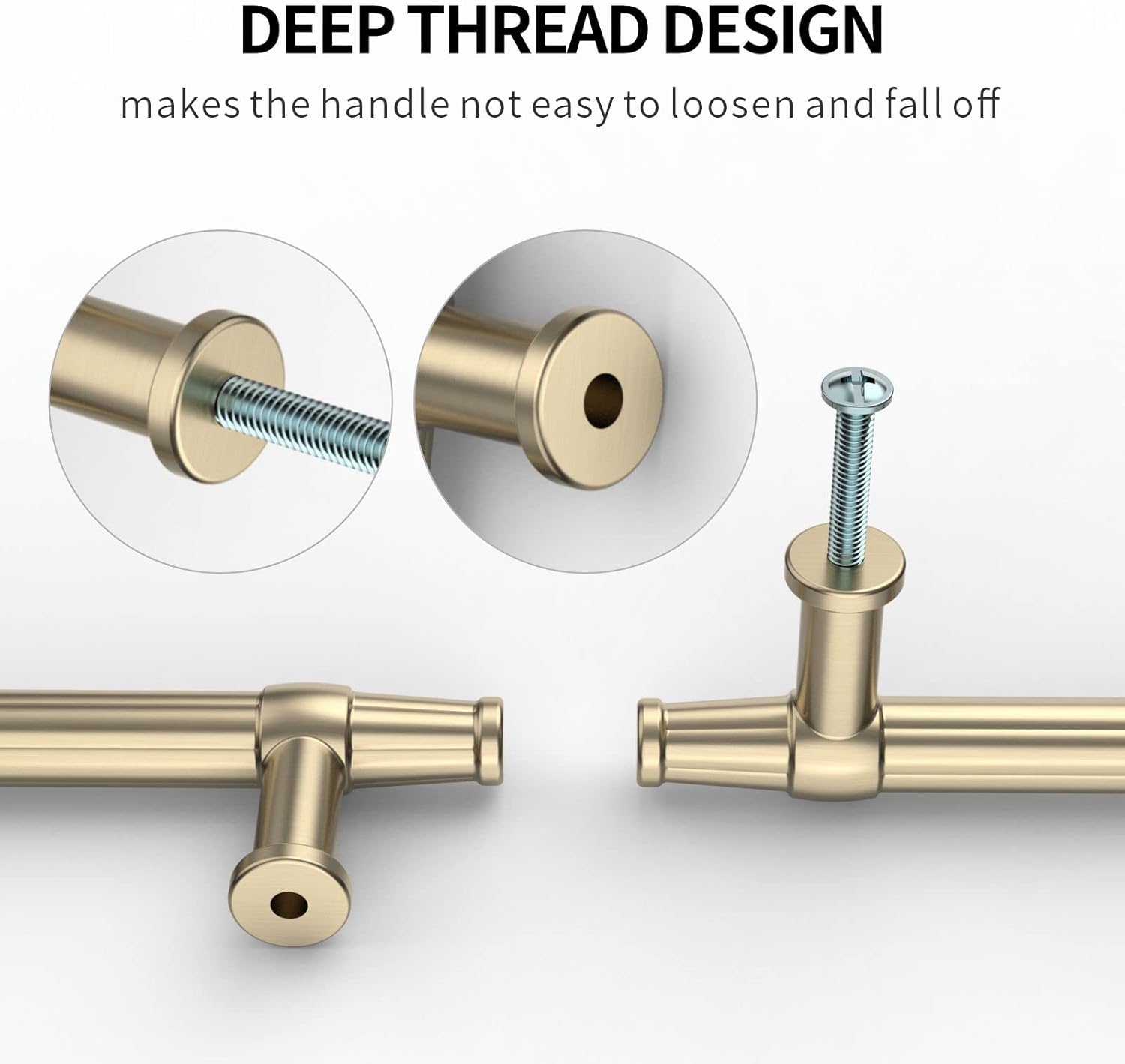 Amerdeco 12 Pack Brushed Brass Cabinet Pulls 5 Inch(128mm) Hole Center Gold Drawer Pulls Cabinet Hardware Kitchen Cabinet Handles for Bathroom Dresser Pulls ZH0035