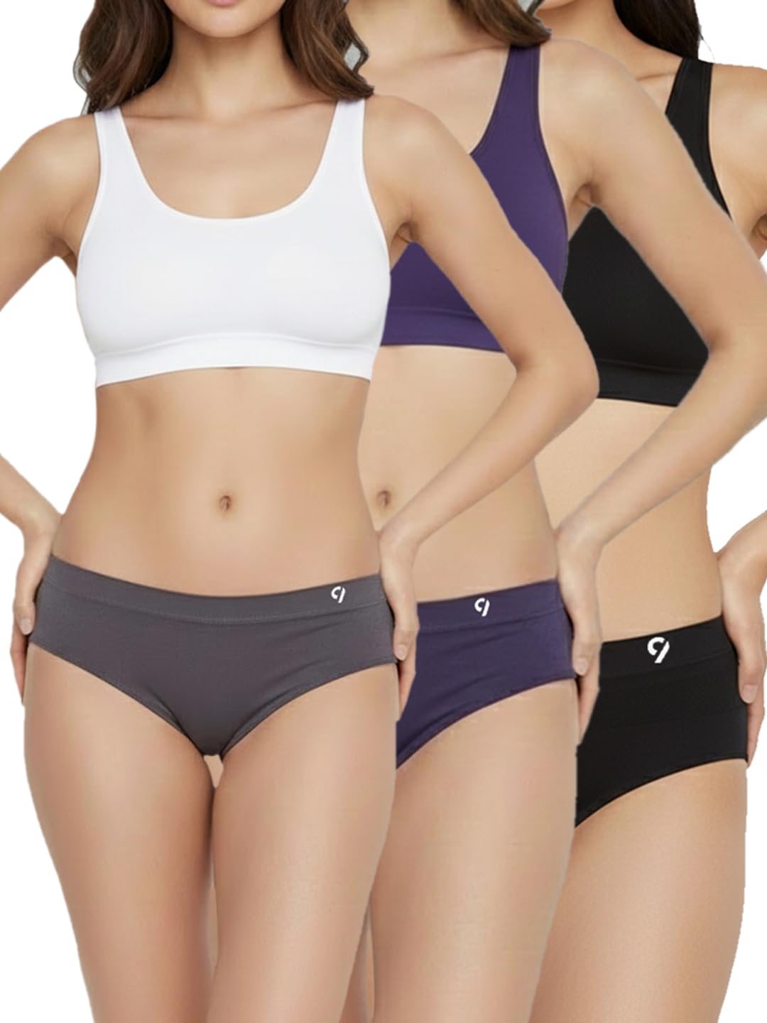 c9 airwear Women’s Seamless Bikini Pack of 3 Breathable & Mid-Rise Everyday Comfort Multicolour-picture-18