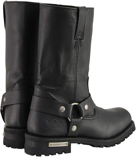Miniatura 9 de Milwaukee Leather MBM131W - Botas de arnés clásicas de punta cuadrada para hombre, color negro con ancho ancho ancho de 11 pulgadas