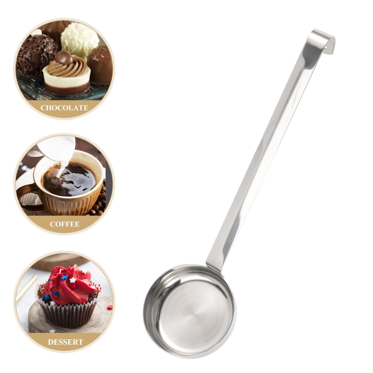 BESTOYARD Cucchiaio per salsa pizza cafe intencion cafing dish pizza accessori mestolo mestolo per salsa pizza chai cucchiaio cucina spalmabile salsa cucchiaio in metallo acciaio inox argento