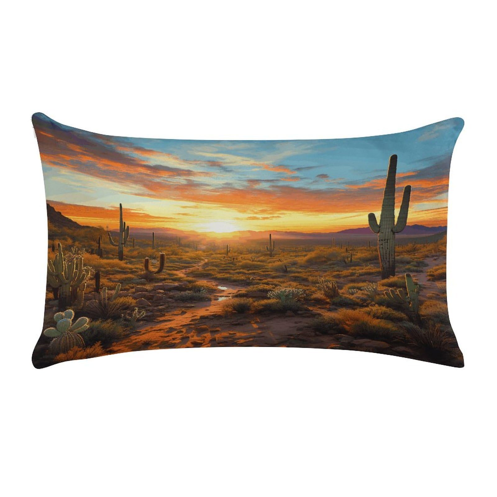 Funda de almohada lumbar para sofás modernos con felpa de Saguaros