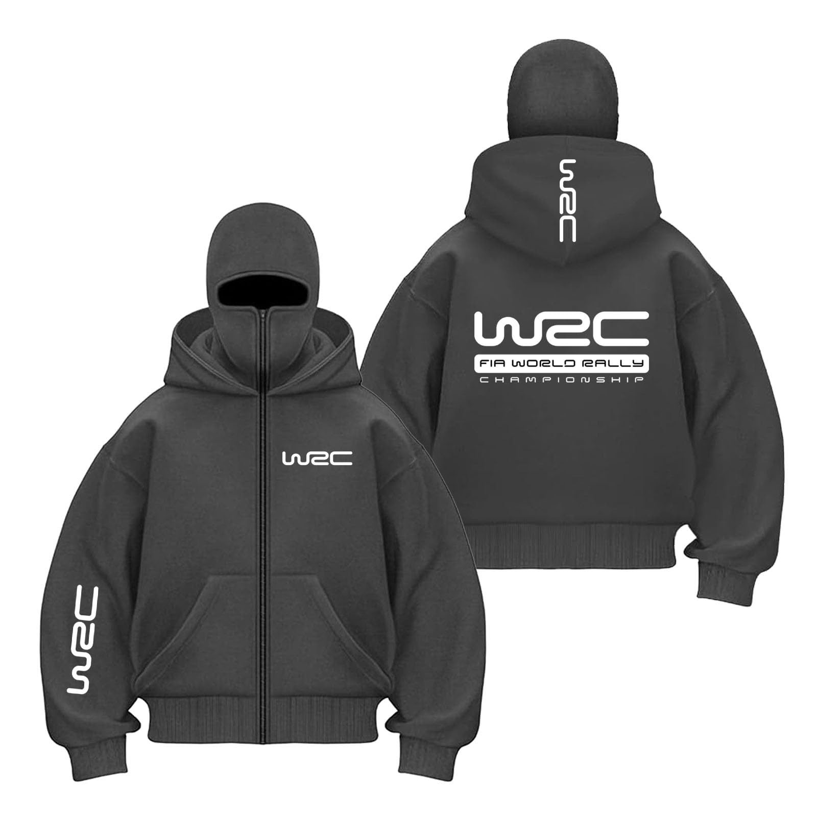 TZPTZNVF Mens Balaclava Hoodies Hoody for W.R.C Print Gym Wear Collision Color Outwear Tops Double Hood Coat Long Sleeve Sweatshirts Hooded Jacket-HuiS||x_l