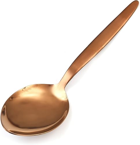 Miniatura 6 de Kunz Spoons Cucharas de cocina de acero inoxidable 1810 de titanio brillante oro rosa cuchara para untar  Cucharas de 9 pulgadas  Cucharas diarias