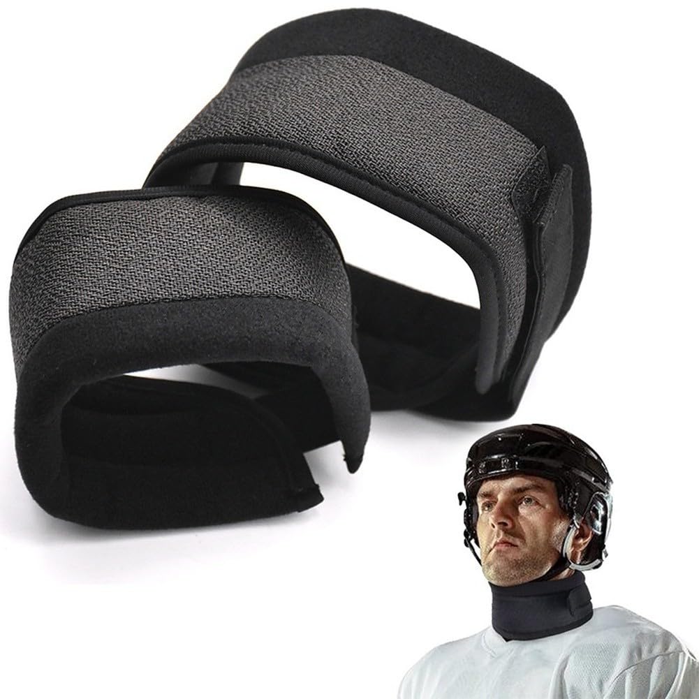Protège-cou de hockey haute résistance en fibre résistante aux coupures avec sangle réglable, polaire douce et coussin en éponge pour la sécurité des adultes et des jeunes hockey sur glace