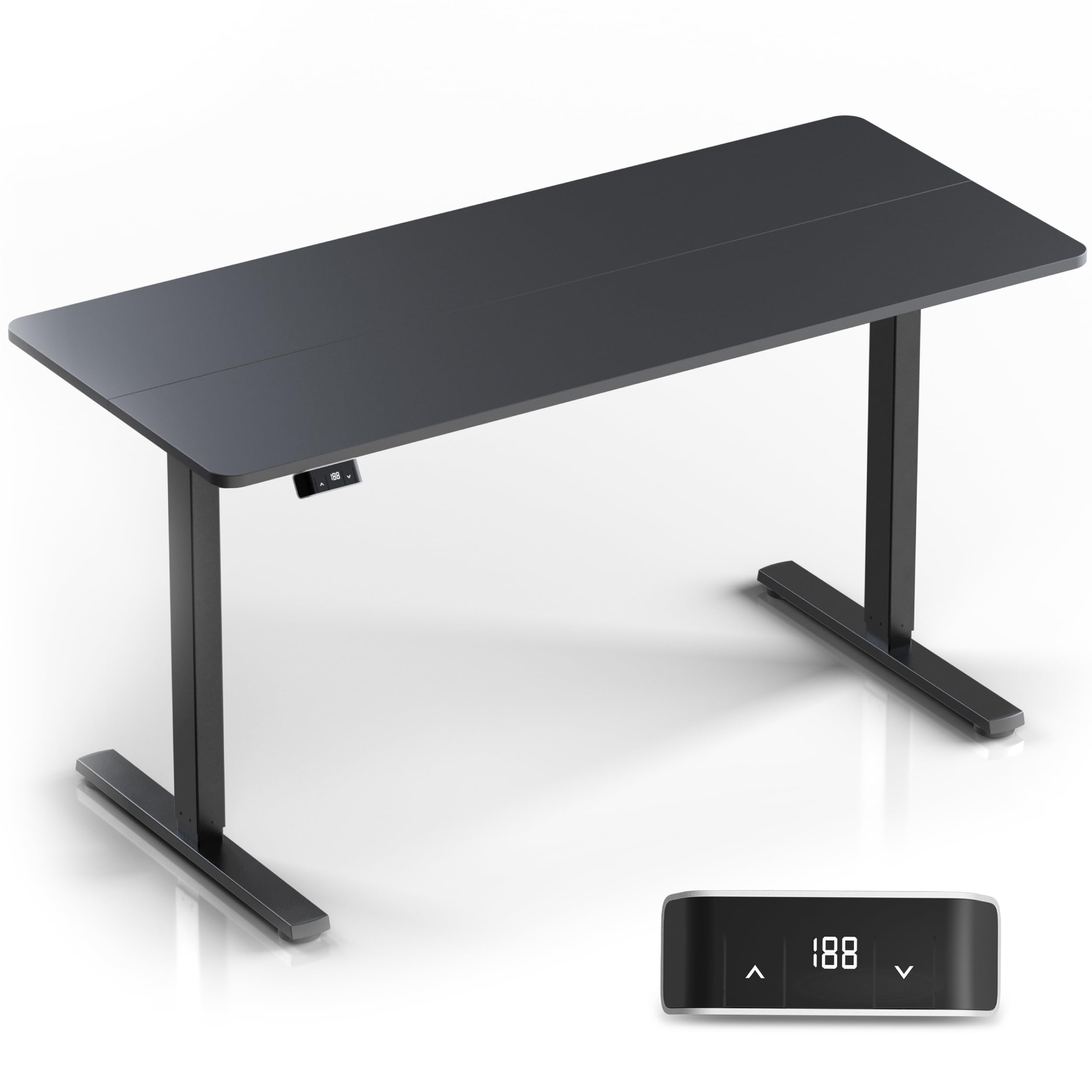 ONKRON Escritorio Elevable con Motor y Encimera - Mesa Elevable Escritorio 140 cm de Ancho y 60 cm de Profundidad - Mesa para Ordenador Carga de hasta 60 kg/Mesa Elevable Electrica WDT221E-B Negro