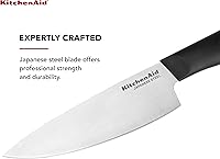 Vista 2 de KitchenAid Classic Chef Knife with Custom-Fit Blade Cover, 6-inch, Sharp Kitchen Knife, High-Carbon Japanese Stainless Steel Blade, Black