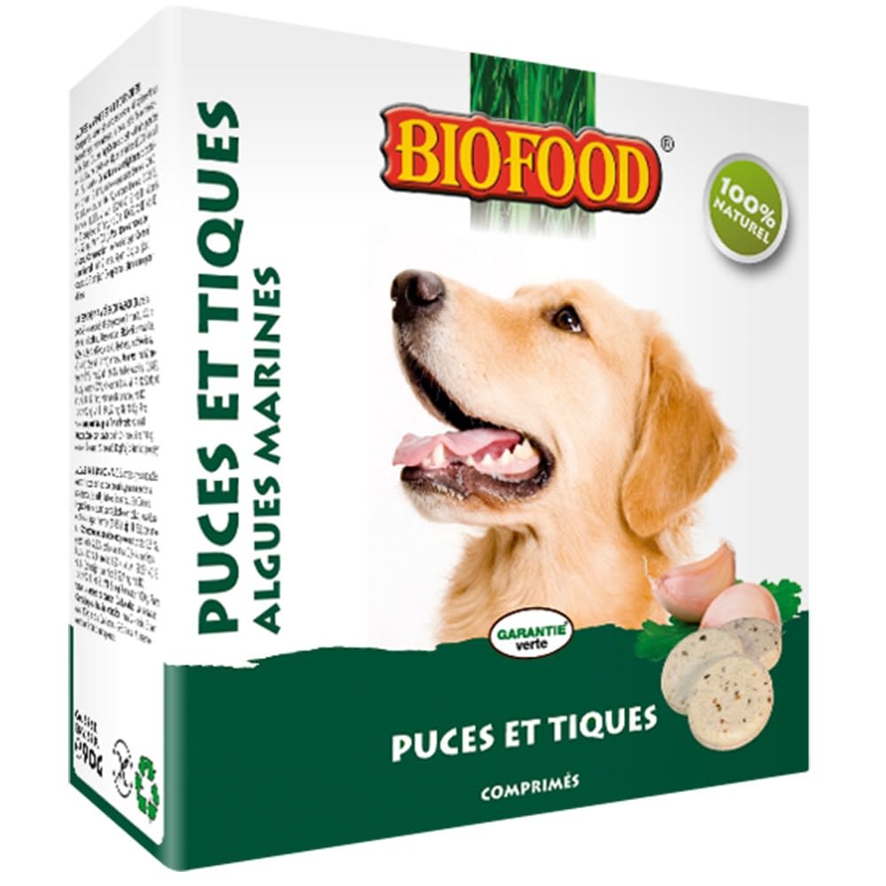 BIOFOOD Friandise Anti-​Puces Algue pour Chien 55 Pièces